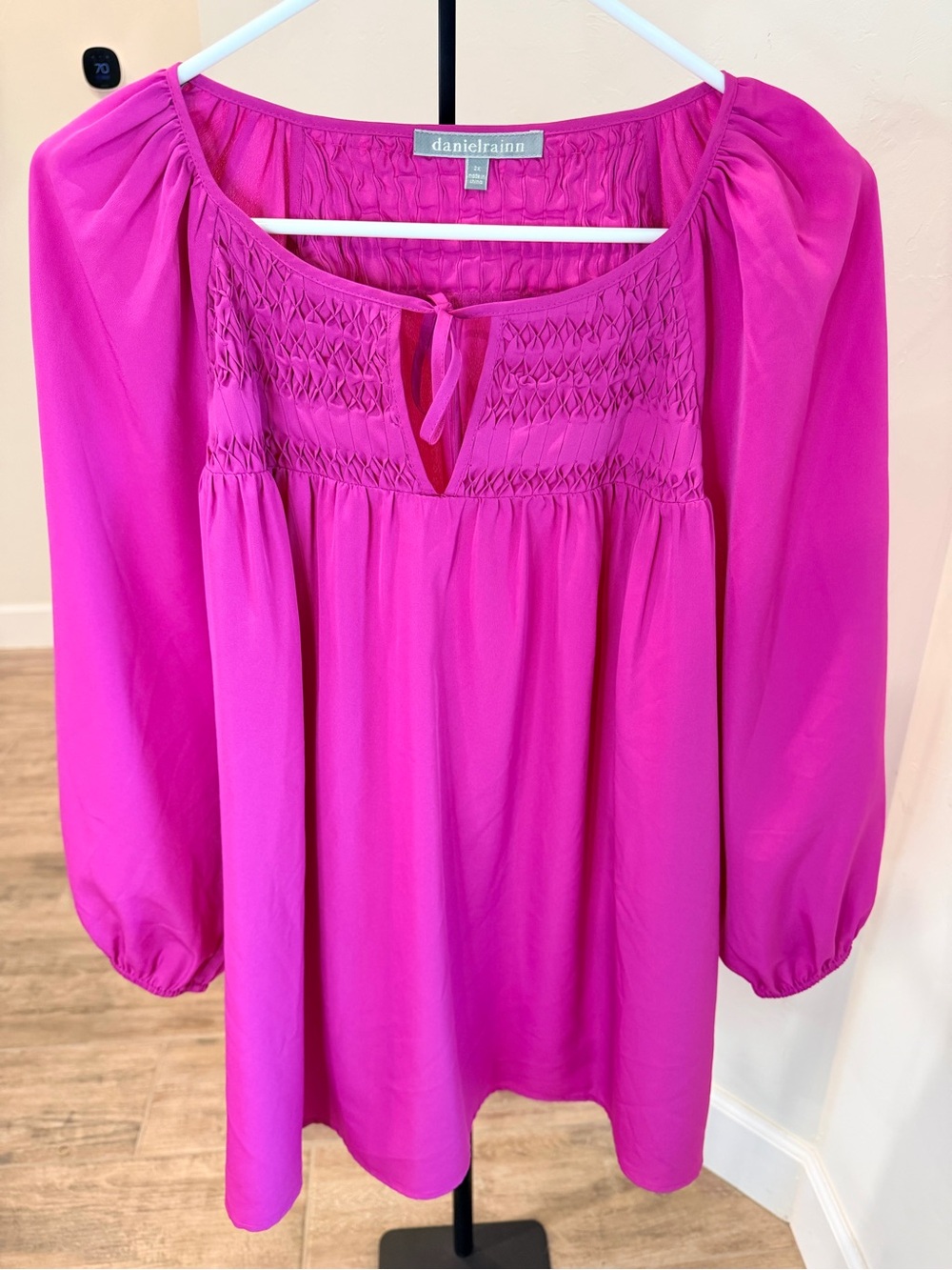 Daniel Rainn Fuchsia Smocked Peasant Blouse – Women’s 2X